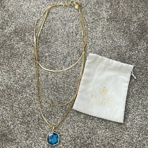 Kendra Scott Gold Davis Triple Strand Navy Abalone